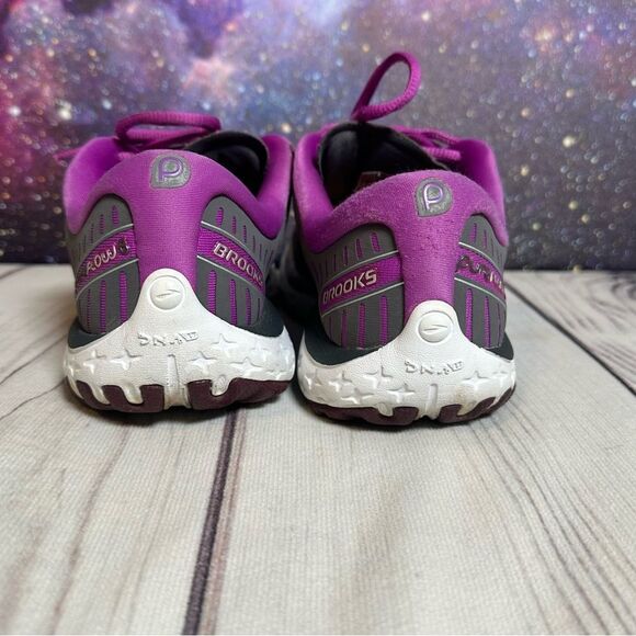 Brooks Running Shoes Pure Flow 6 Purple Gray Athletic Sneakers Women Sz 9 - Picture 3 of 9
